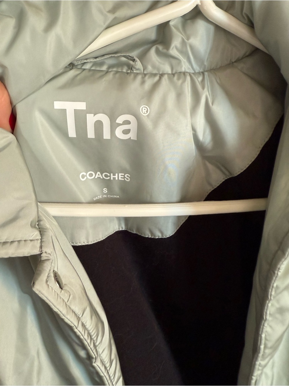 TNA Coaches Jacket in Sage Green